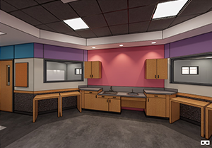 Artist rendering of breakroom