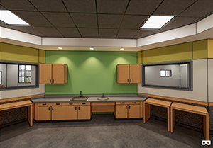 Artist rendering of break room