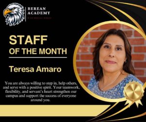 Staff of the month Teresa Amaro