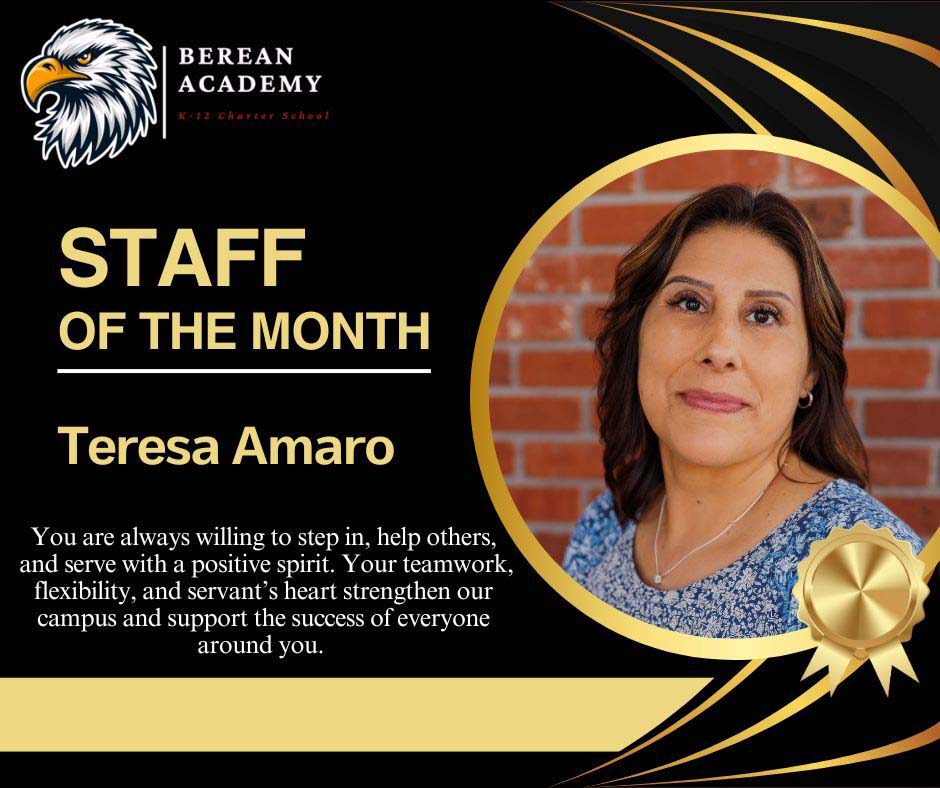 Teacher of the month Teresa Amaro
