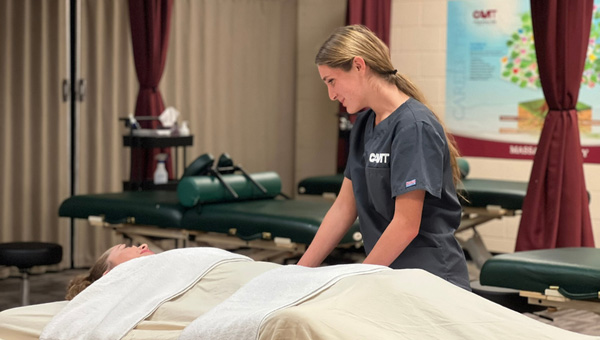 student giving a massage