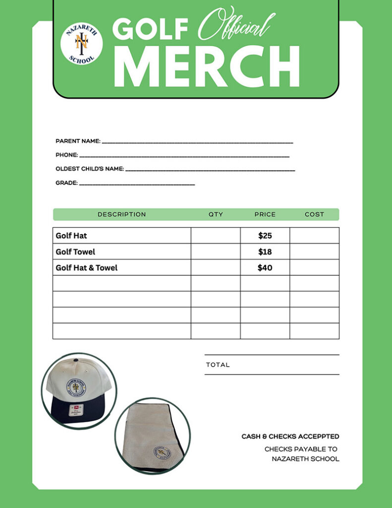 Golf Merch Order Form