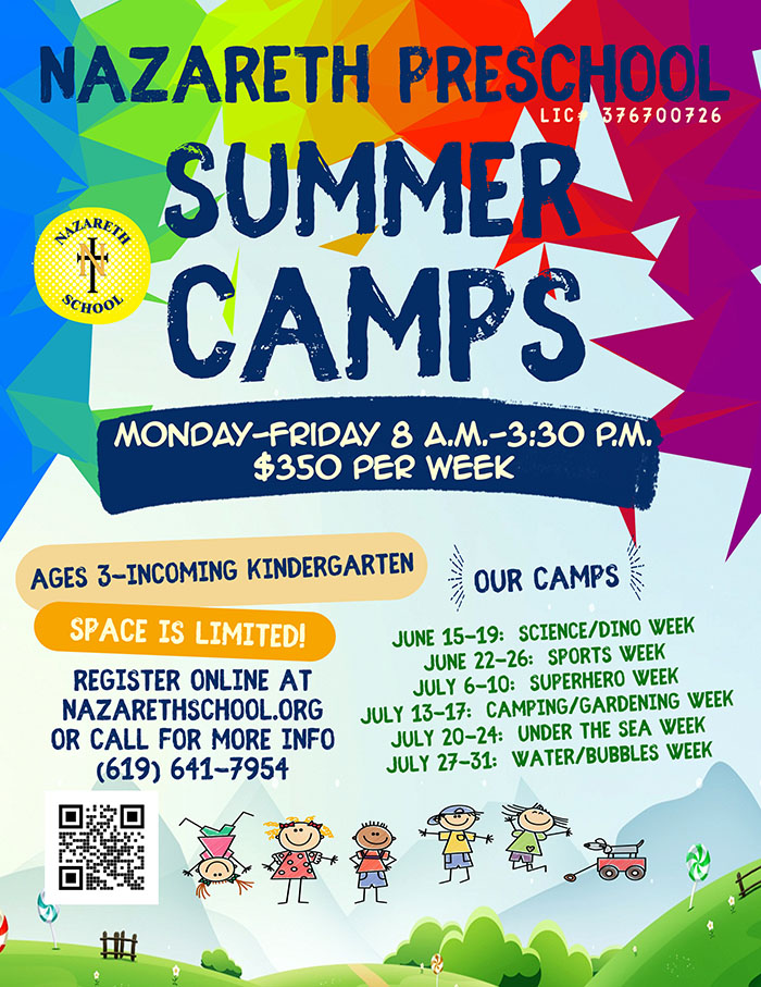 Nazareth Preschool Summer Camp flyer