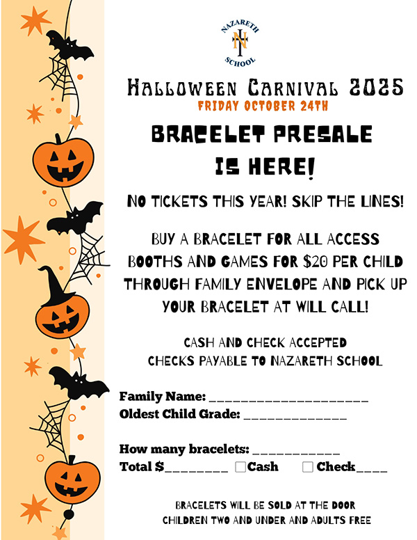Halloween Carnival 2025 Bracelet Presale Flyer