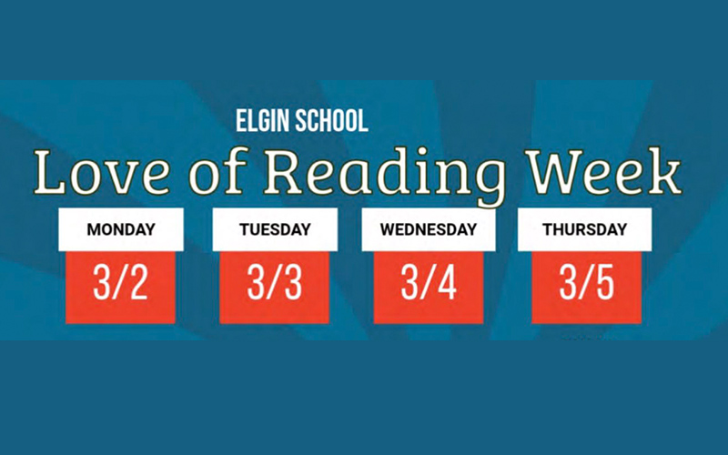 Elgin School - Love of Reading Week flyer