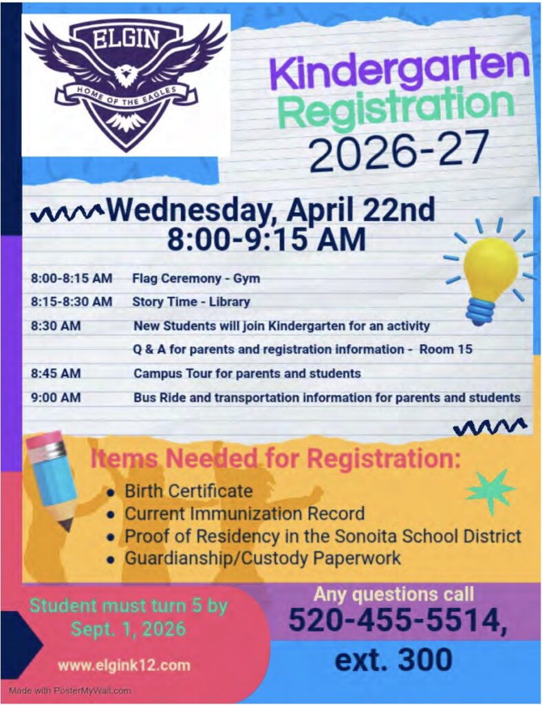 Kindergarten Registration 2026-27 flyer
