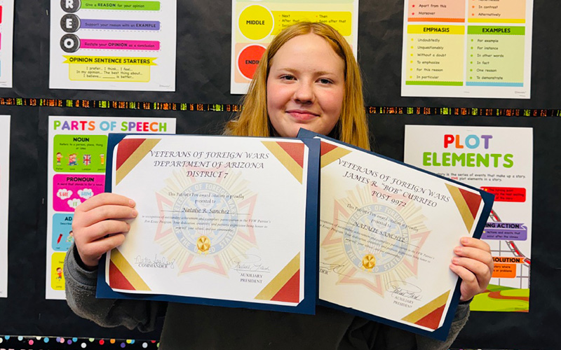 Congratulations to Natalie Sanchez!