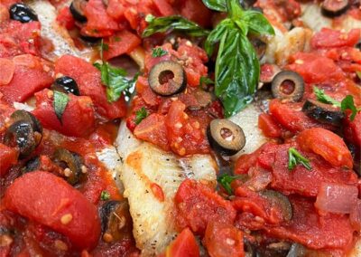 fish and tomatoes
