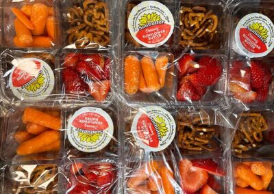 veggie and pretzel cups