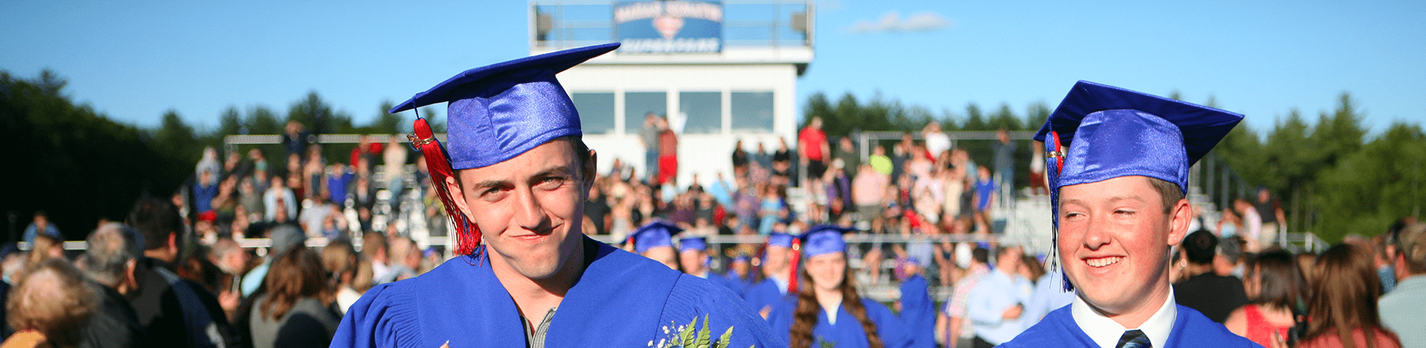 Two students graduating