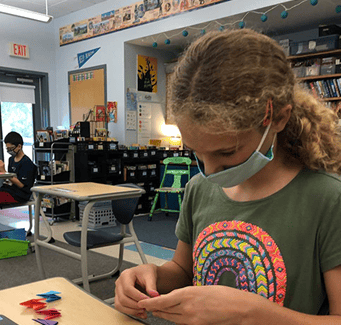 Student working on a project