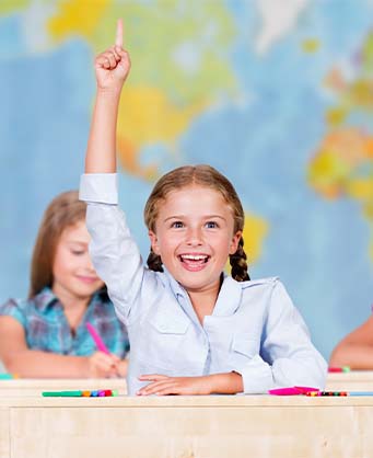 Student raising their hand