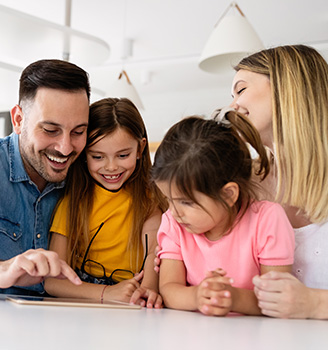 Parents with two kids